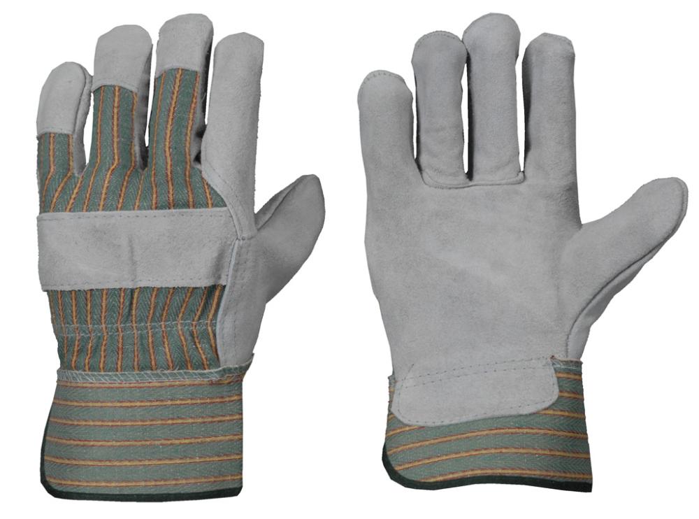 Rindkernspaltlederhandschuh | gummierte Stulpe - Workschutz.de