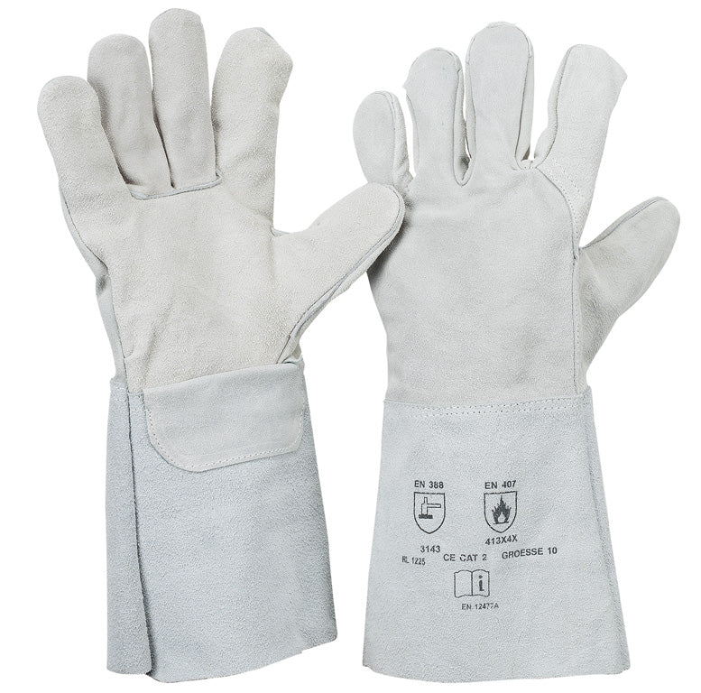 Schweißer | Rindkernspaltlederhandschuh | EN 12477 Typ B - Workschutz.de