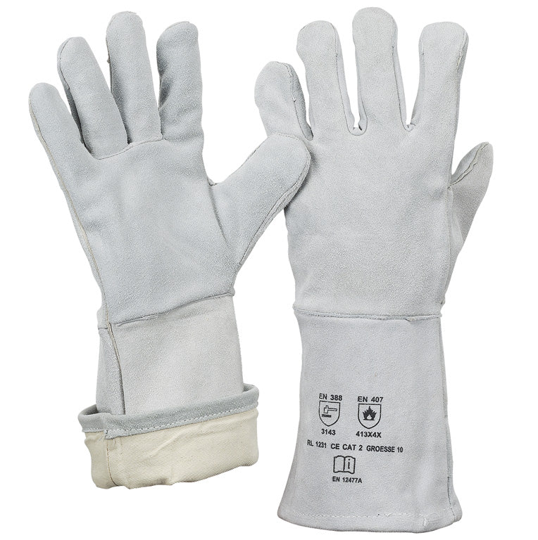 Schweißer | Rindkernspaltlederhandschuh | EN 12477 Typ A - Workschutz.de