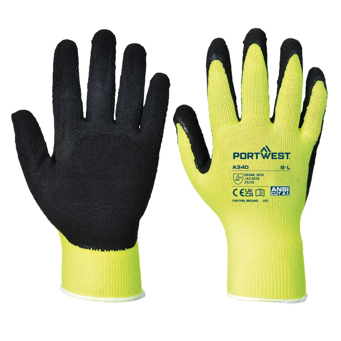warnschutz handschuhe Warnschutz Grip Handschuh - Latexschaum A340
