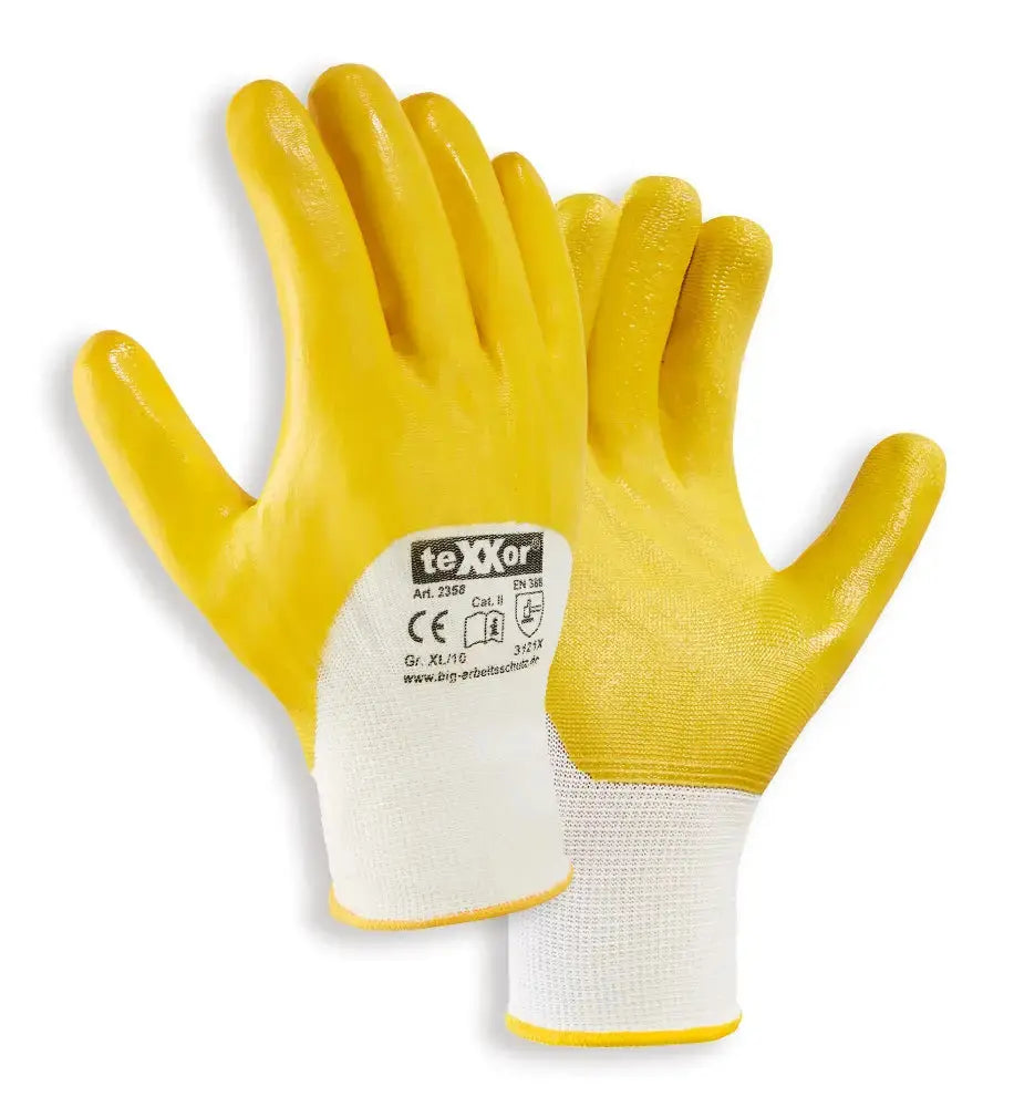 Die teXXor® Polyester-Strickhandschuhe NITRIL BESCHICHTET 2358 - Workschutz.de