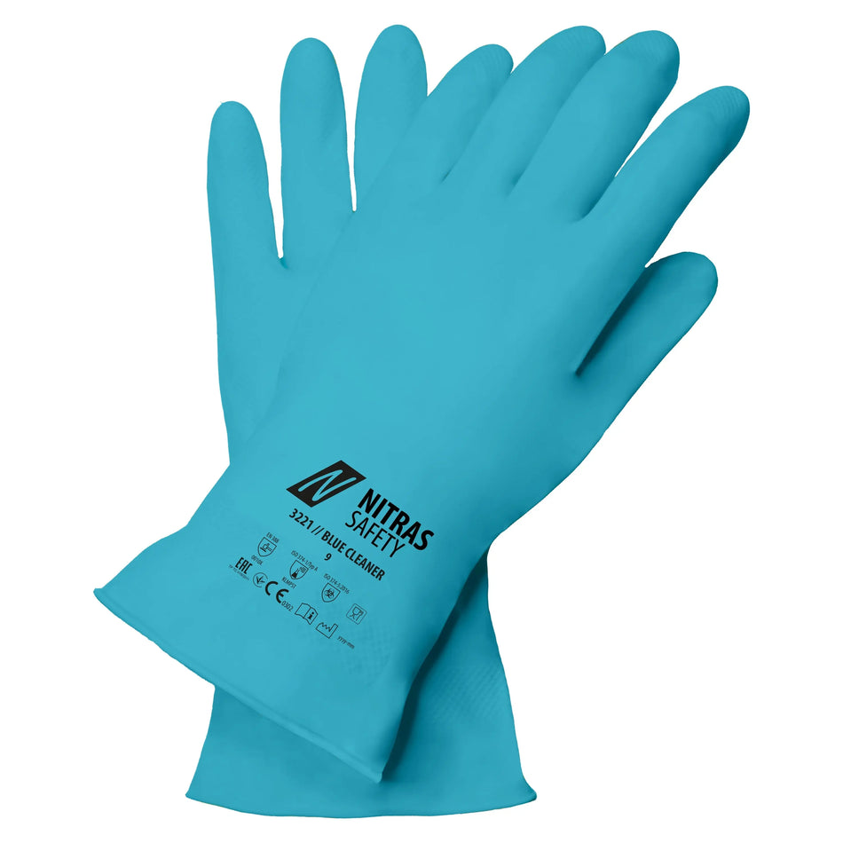 NITRAS BLUE CLEANER, Chemikalienhandschuhe, blau, EN 388, EN ISO 374 NITRAS