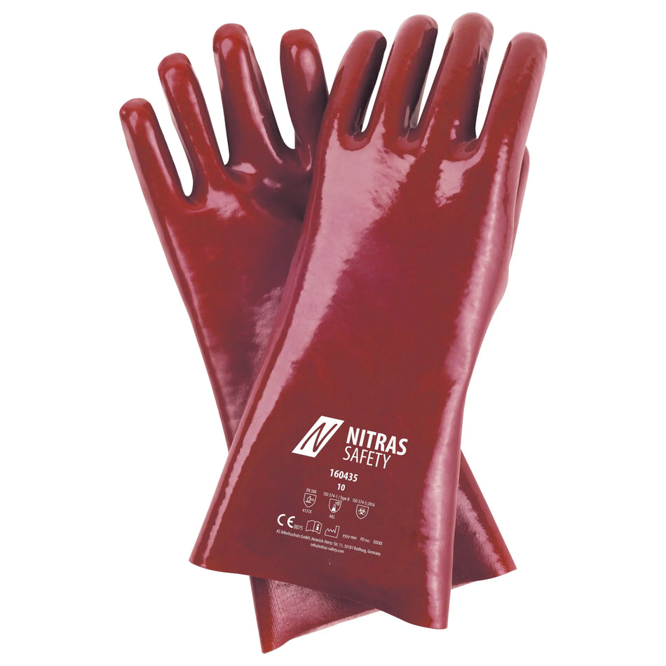 NITRAS Chemikalienschutzhandschuhe, rot, EN 388, EN ISO 374 NITRAS