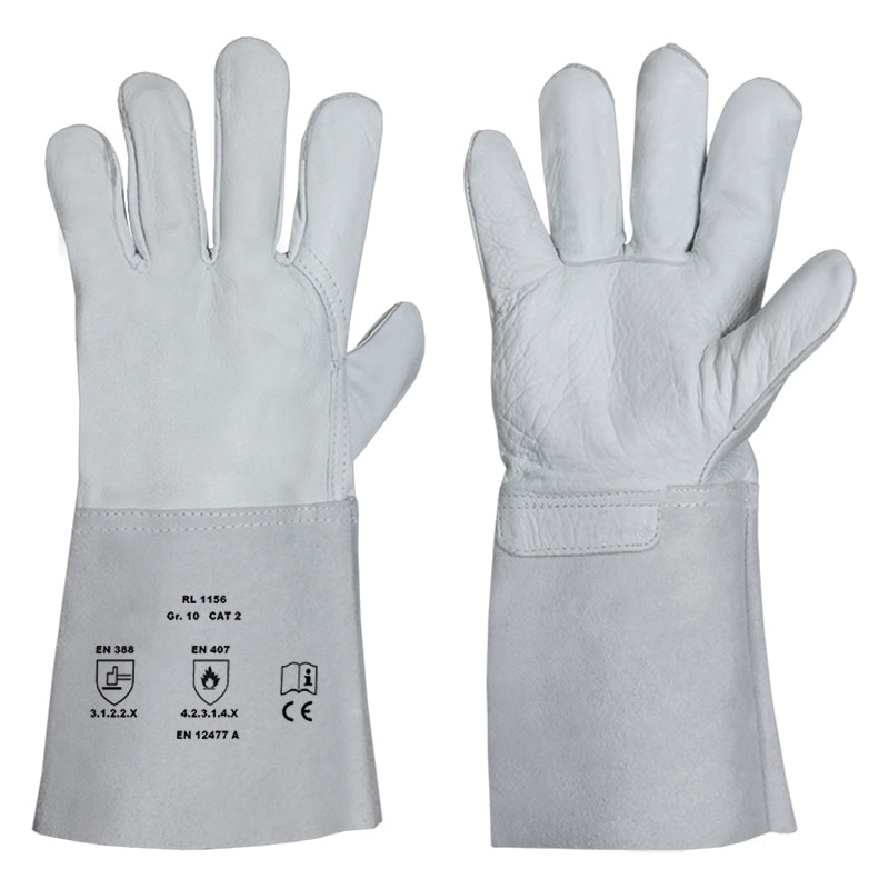 Schweißer | Rindnarbenlederhandschuh | gekederte Nähte