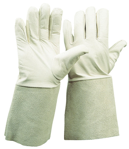 Schaf-Nappalederhandschuh mit Rindspaltleder-Stulpe - Workschutz.de