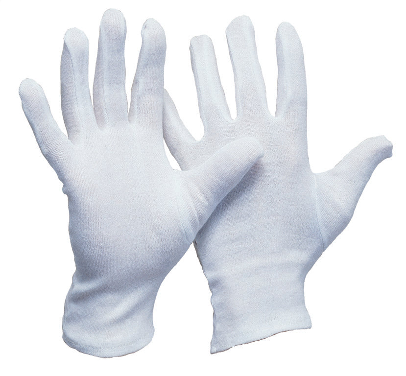 Baumwoll-Trikot-Handschuh | weiß gebleicht | Damengröße