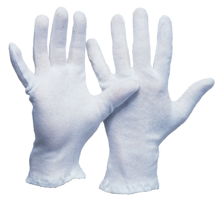 Baumwoll-Trikot-Handschuh | weiß gebleicht