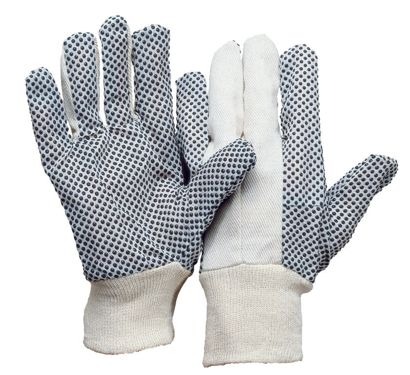 Baumwoll-Köperhandschuh | Strickbund | PVC-Noppen