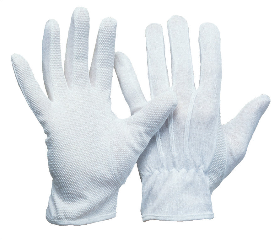 Baumwoll-Trikot-Handschuh | weiß gebleicht