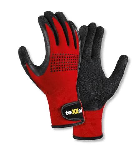 TeXXor Black Touch Montagehandschuhe – 12 Paar, Nylon/Spandex, Nitril/PU-Beschichtung, Touchscreenfähig – Größe 7 Montagehandschuhe TeXXor