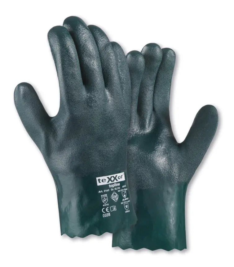 teXXor® topline Chemikalienschutz-Handschuhe PVC GRÜN teXXor®