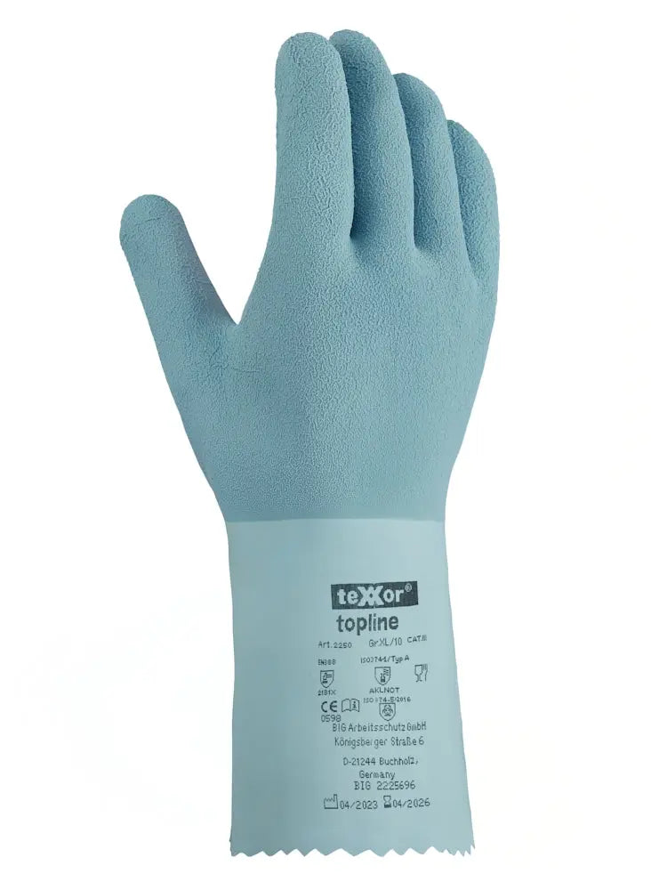 big arbeitsschutz handschuhe teXXor® topline Chemikalienschutz-Handschuhe NATURLATEX GERAUT