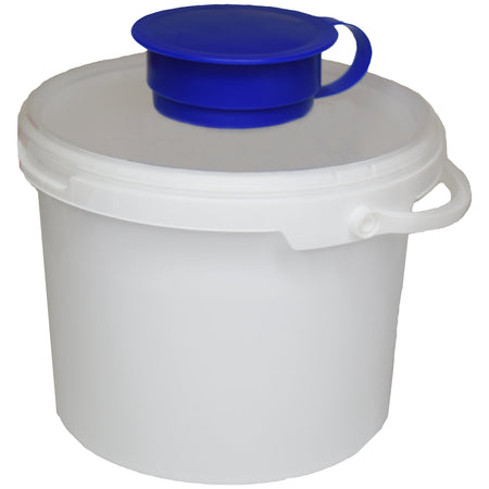 Spendereimer, weiß / blau 