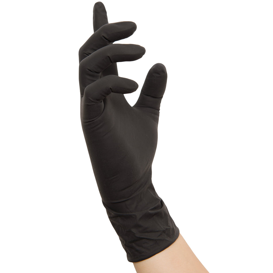 NITRAS BLACK SCORPION, Latex-Einmalhandschuhe, schwarz, EN 455, EN ISO 21420, EN ISO 374, Box à 100 Stück 