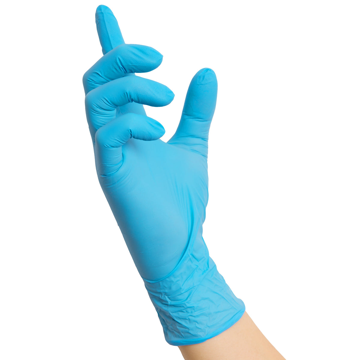 NITRAS BLUE WAVE, Nitril-Einmalhandschuhe, blau, EN 455, EN ISO 21420, EN ISO 374, EN 421, Box à 100 Stück 