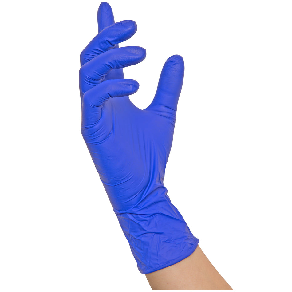 NITRAS INDIGO WAVE, Nitril-Einmalhandschuhe, dunkelblau, EN 455, EN ISO 21420, EN ISO 374, EN 421, Box à 100 Stück 