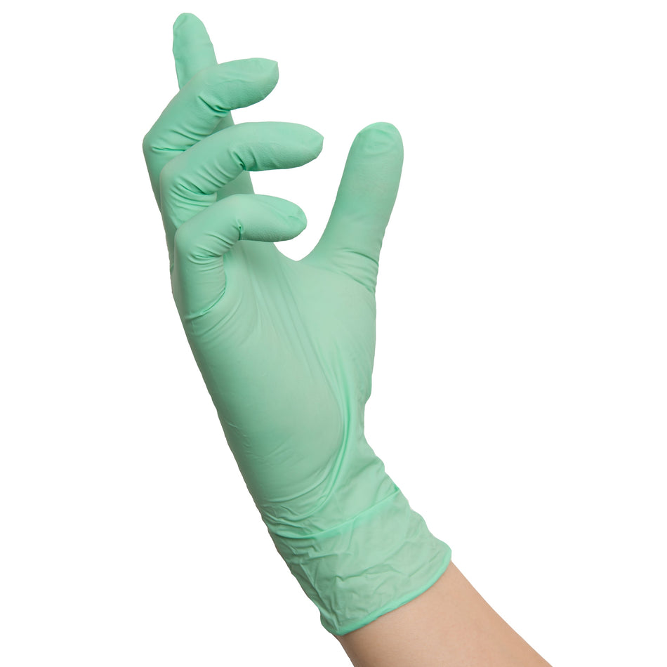 NITRAS MINT WAVE, Nitril-Einmalhandschuhe, mint, EN 455, EN ISO 21420, EN ISO 374, EN 421, Box à 100 Stück 