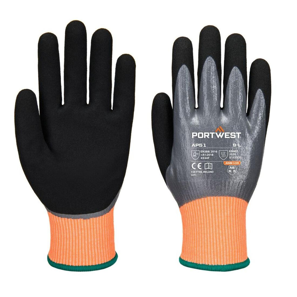 Cut F15 Nitril-Aqua Handschuh AP51
