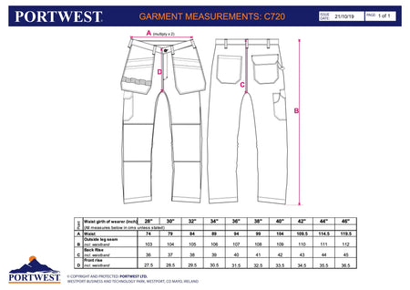 Arbeitshose Handwerkerhose mit Holstertaschen C720 Workschutz.de