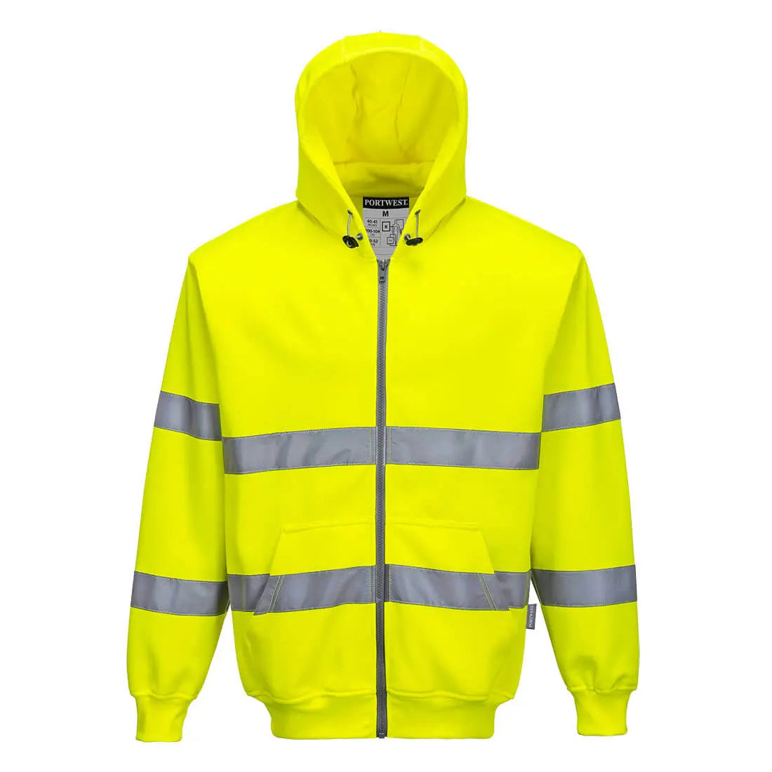 Warnschutz- Kapuzensweatjacke mit Reißverschluss B305 Workschutz.de