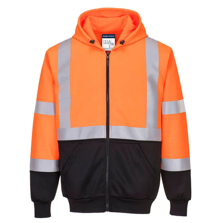 Warnschutz Kontrast Kapuzen- Sweatjacke B315 Workschutz.de