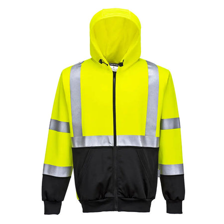 Warnschutz Kontrast Kapuzen- Sweatjacke B315 Workschutz.de