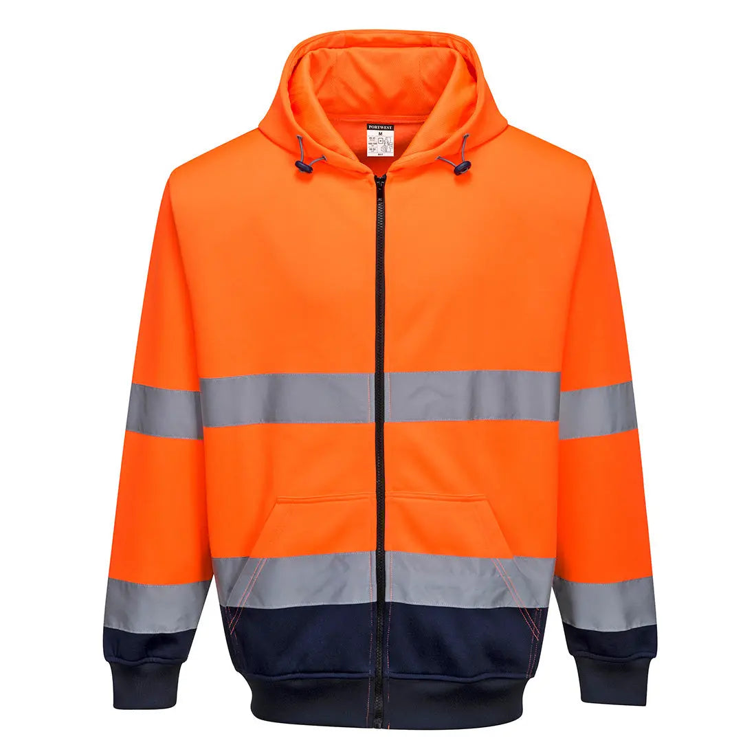 Warnschutz Kontrast Kapuzen- Sweatjacke B317 Workschutz.de