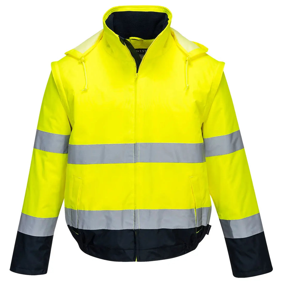 Leichte Warnschutz 2-in-1 Kontrast Pilotjacke Essential  C464 Workschutz.de