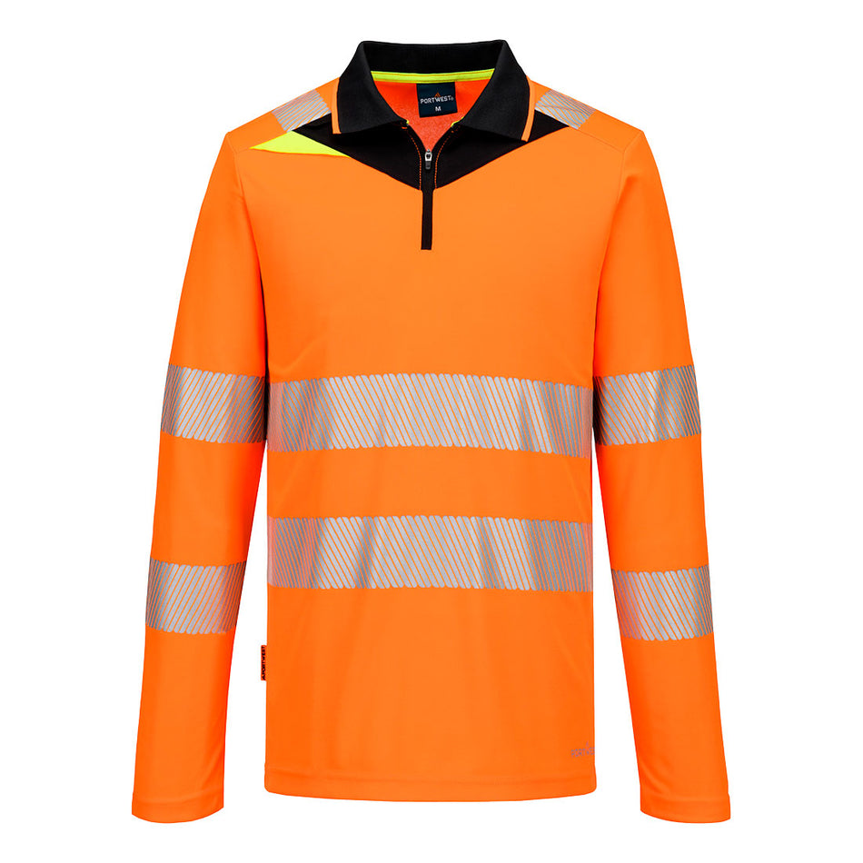 DX419 - DX4 Hi-Vis Polo Shirt mit Reißverschluss langarm - Workschutz.de