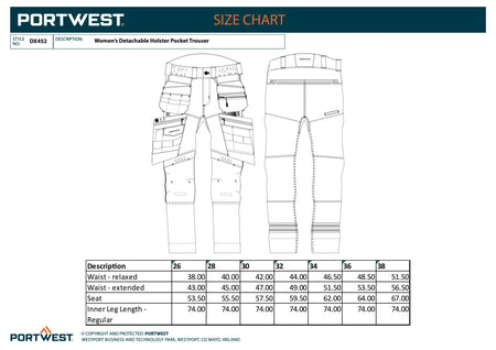 DX4 Damenbundhose mit abnehmbaren Holstertaschen DX452 Workschutz.de