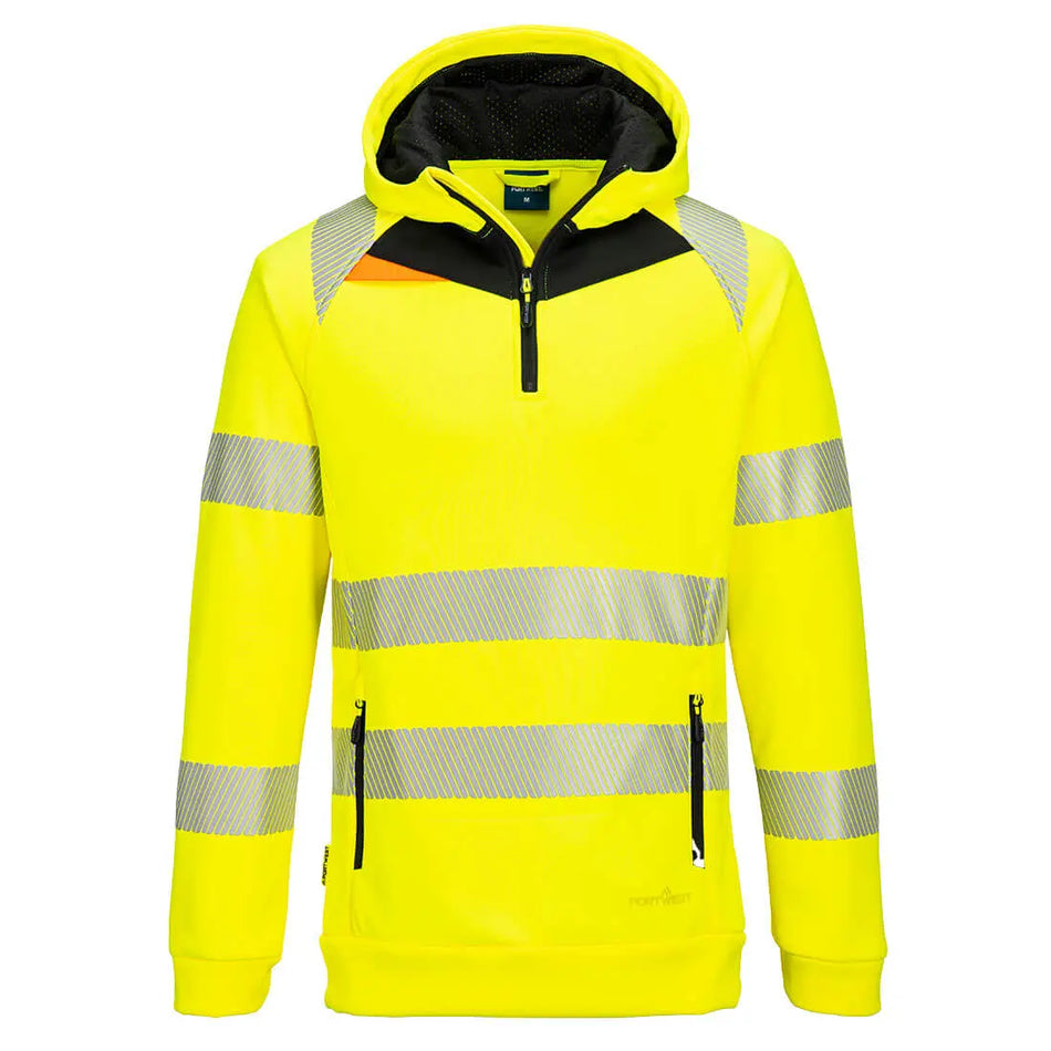 DX4 Warnschutz Kapuzenpullover mit 1/4 Reißverschluss DX482 Workschutz.de