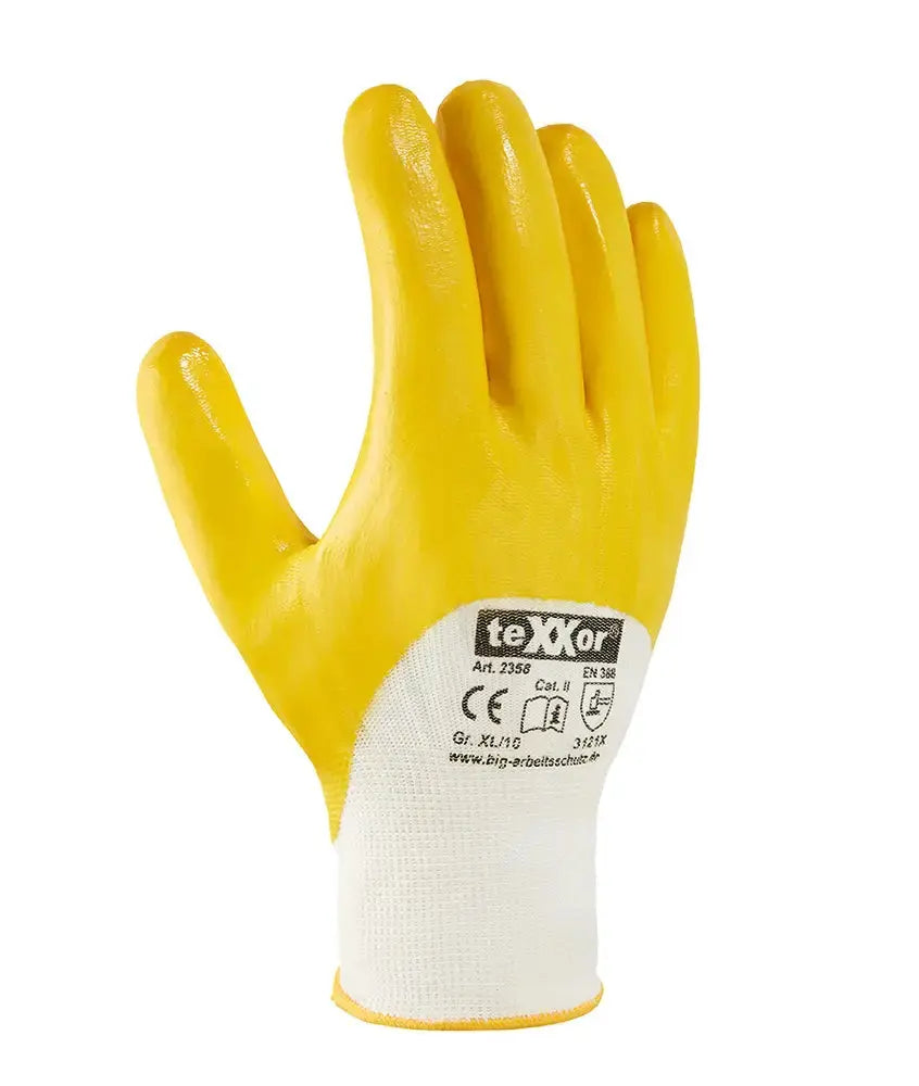 handschuhe nitril beschichtet 144 Paar Polyester-Strickhandschuhe NITRIL TeXXor® Nitril-Beschichtung – Workschutz.de