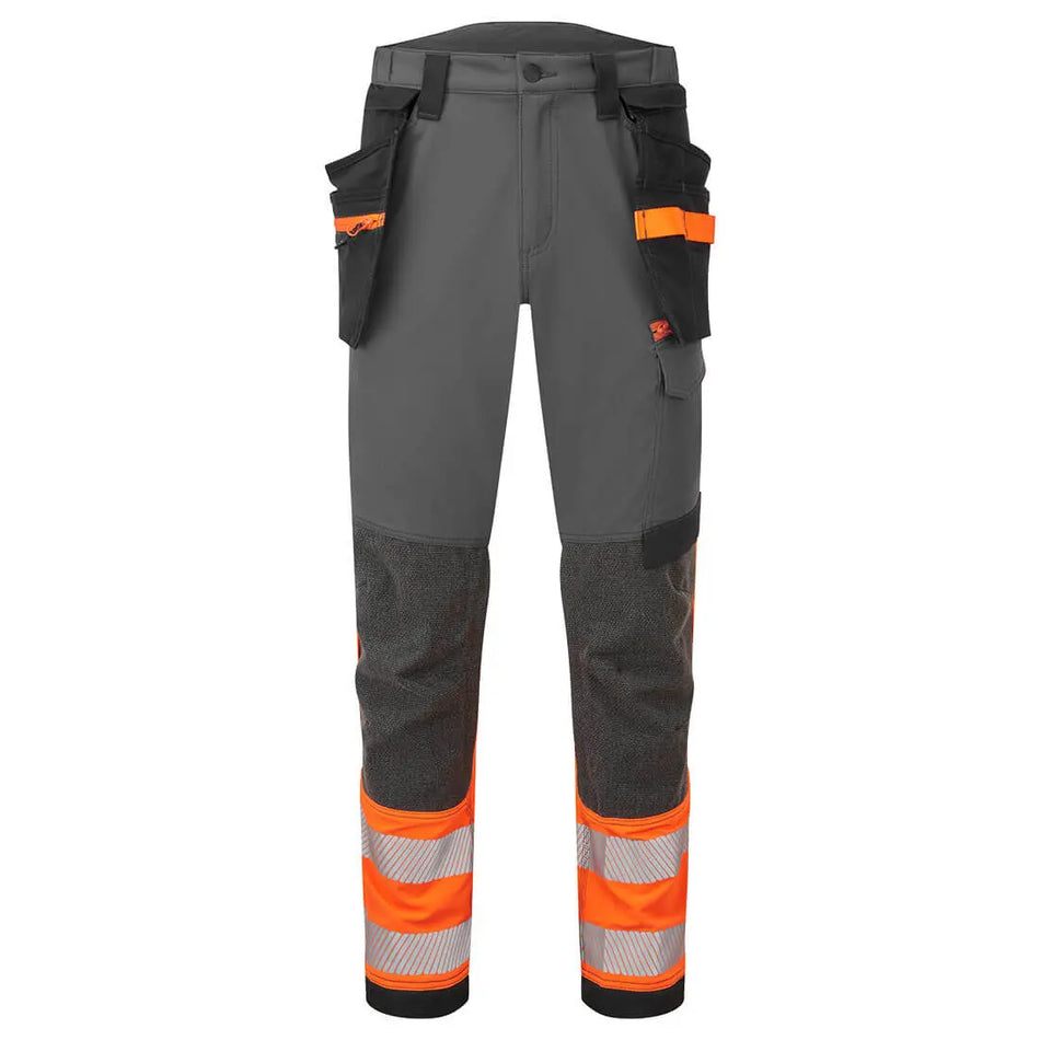 EV4 Warnschutz Stretch Bundhose Klasse 1 mit abnehmbaren Holstertaschen EV442 Workschutz.de
