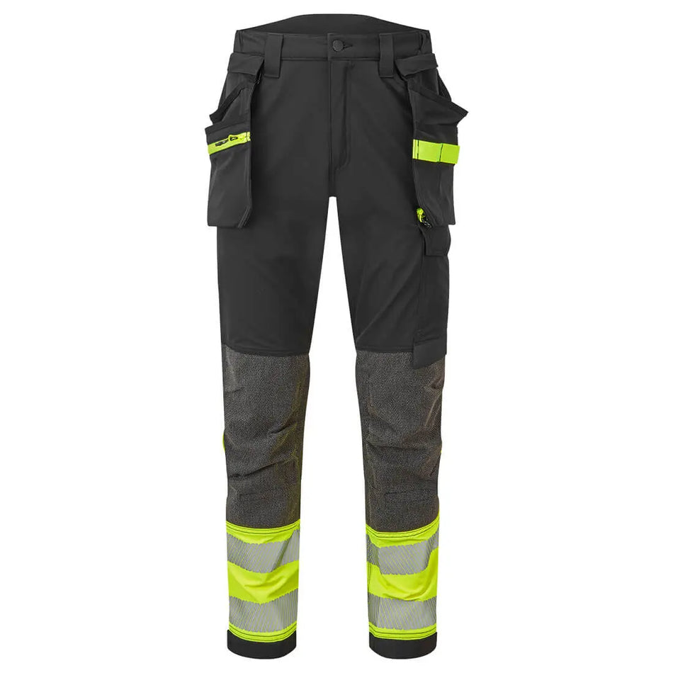 EV4 Warnschutz Stretch Bundhose Klasse 1 mit abnehmbaren Holstertaschen EV442 Workschutz.de