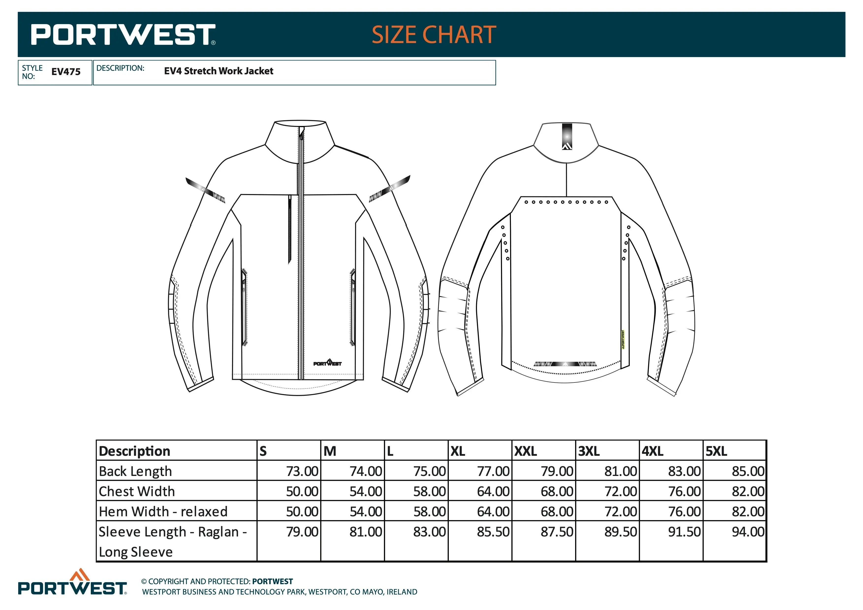 EV4 Stretch Arbeitsjacke EV475 Workschutz.de