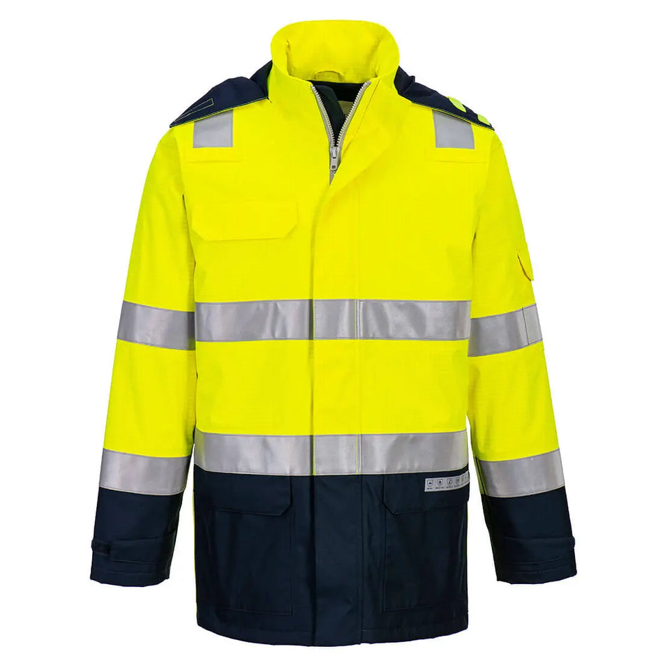 Bizflame Regen+ leichte Warnschutz Jacke Lichtbogen Schutz  FR605 Workschutz.de