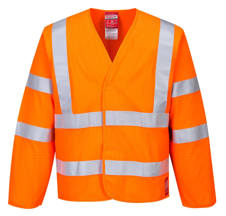 Antistatische, flammhemmende Warnschutz-Jacke FR85 Workschutz.de