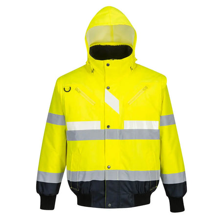 Glowtex™ Warnschutz 3-in-1 Kontrast Pilotjacke  G465 Workschutz.de