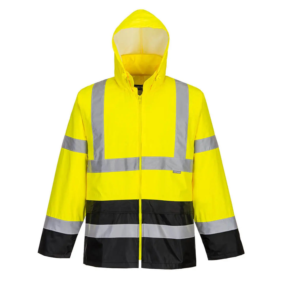 Klassische Kontrast Warnschutz-Regenjacke  H443 Workschutz.de