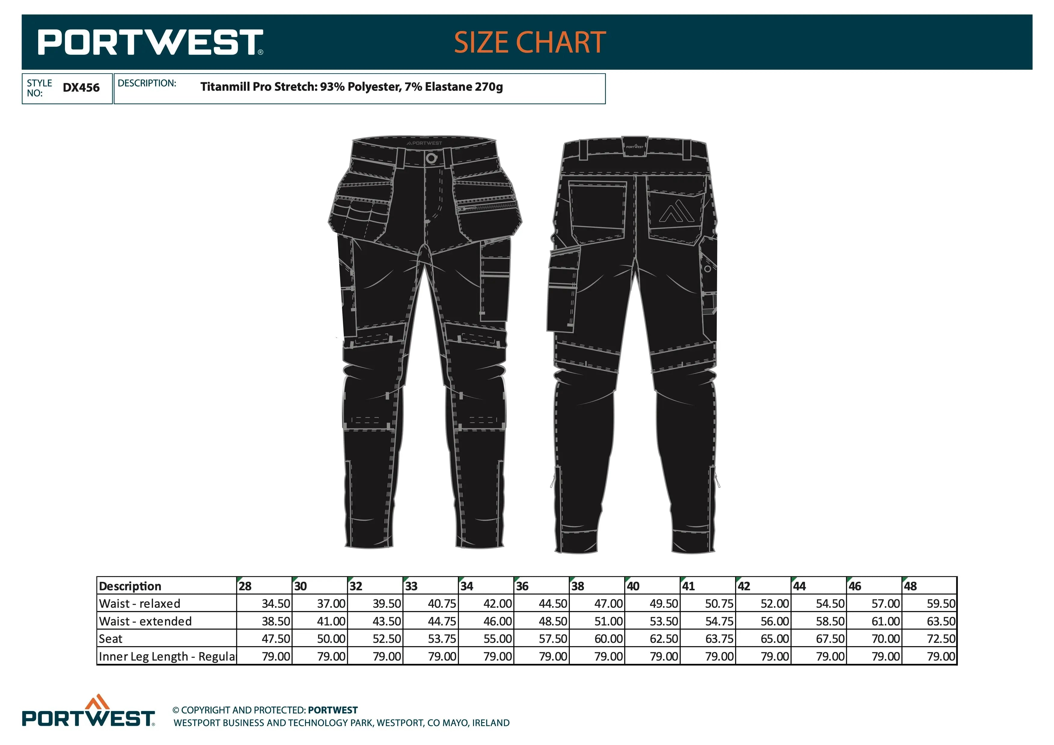 Handwerker Bundhose mit abnehmbaren Holstertaschen Arbeitshose Portwest DX456 Workschutz.de