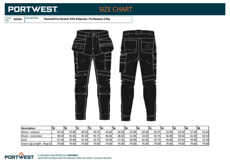 Handwerker Bundhose mit abnehmbaren Holstertaschen Arbeitshose Portwest DX456 Workschutz.de