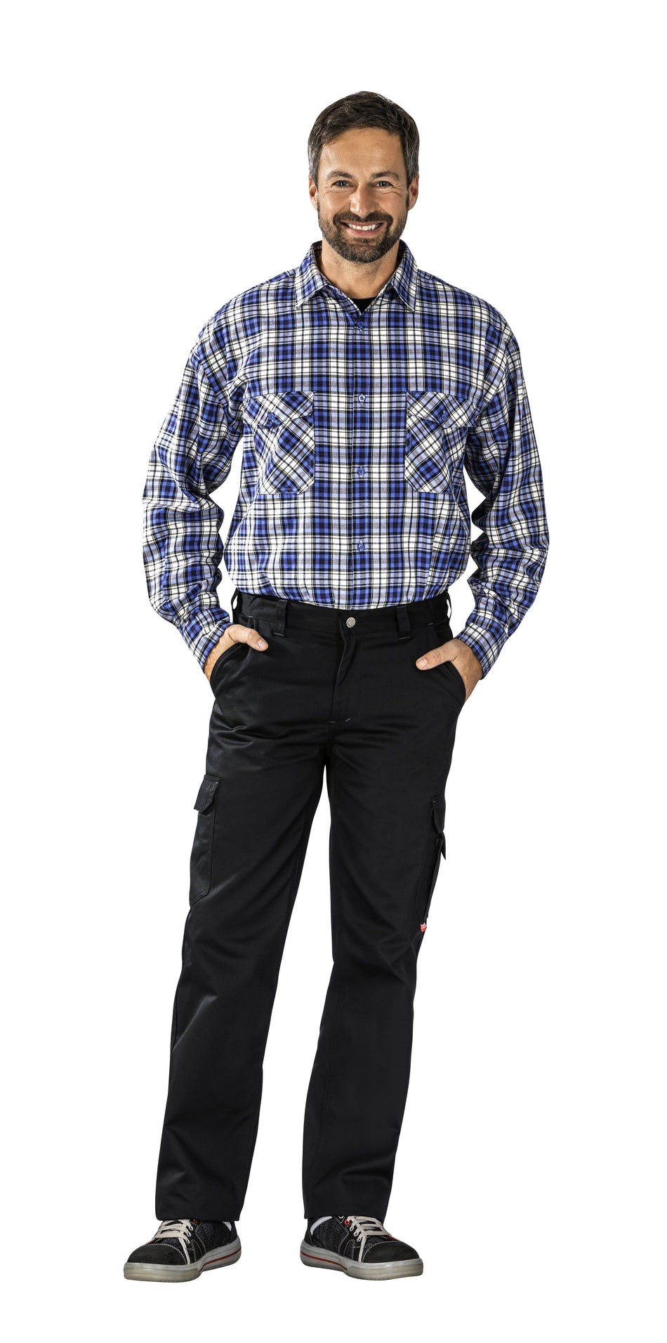 Flanellhemd 2001 1/1 Arm - Herren - Planam - blau kariert