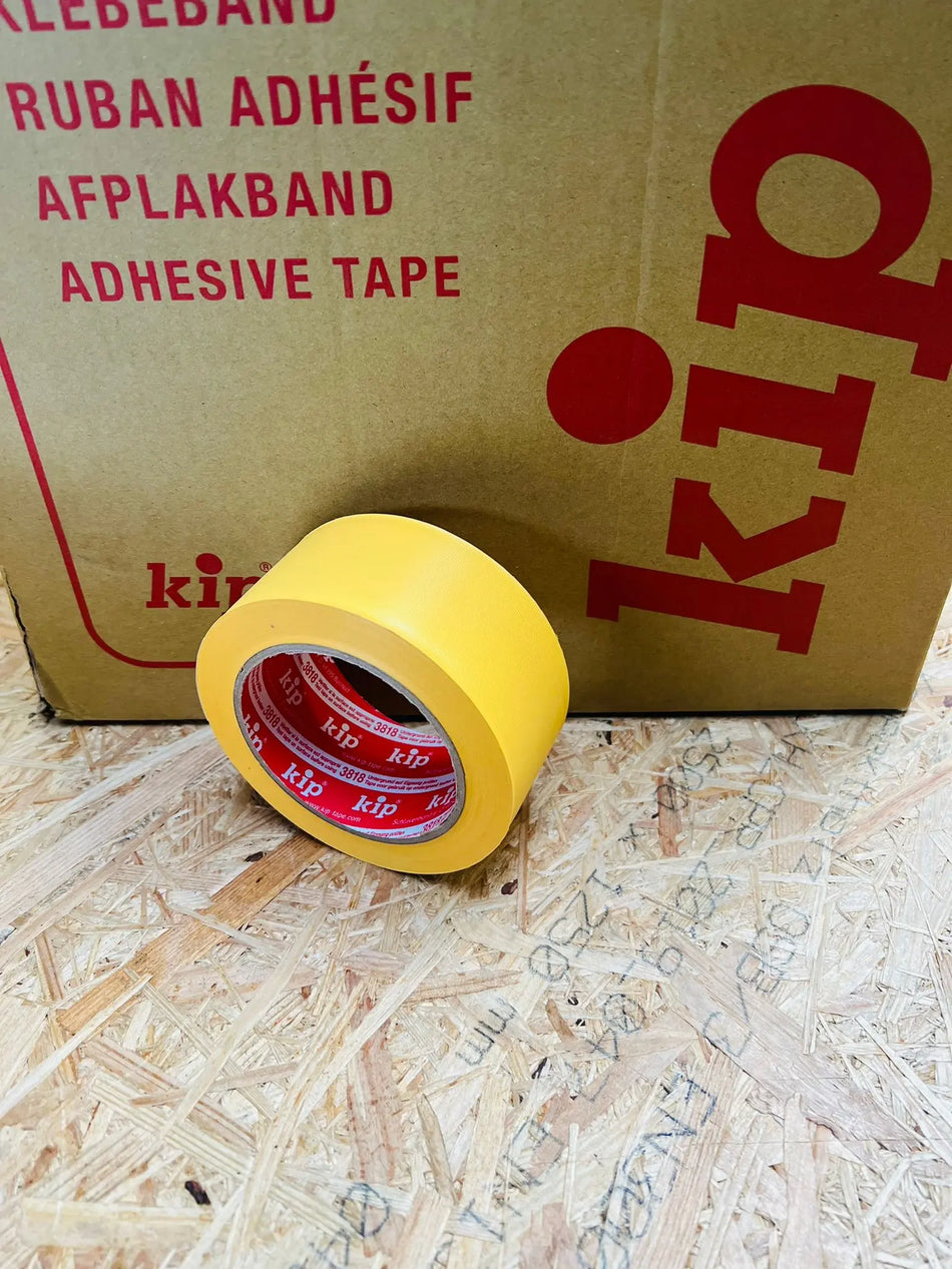 Kip PVC Schutzband Masking Tape Klebeband Quergerillt Malerband Kreppband 3818 gelb 50 mm x 33mm Workschutz