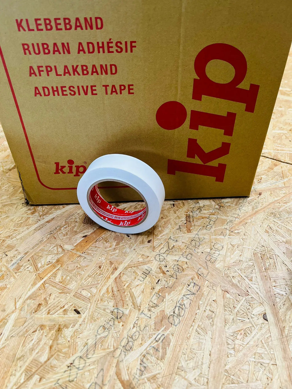 Kip PVC Schutzband Masking Tape Klebeband Quergerillt Malerband Kreppband 3818 weiß 30mm x 33m Workschutz