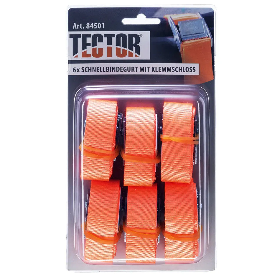 Klemmschloss-Zurrgurt-Set,1-Teilig,6 Stück im Blister Tector Tector