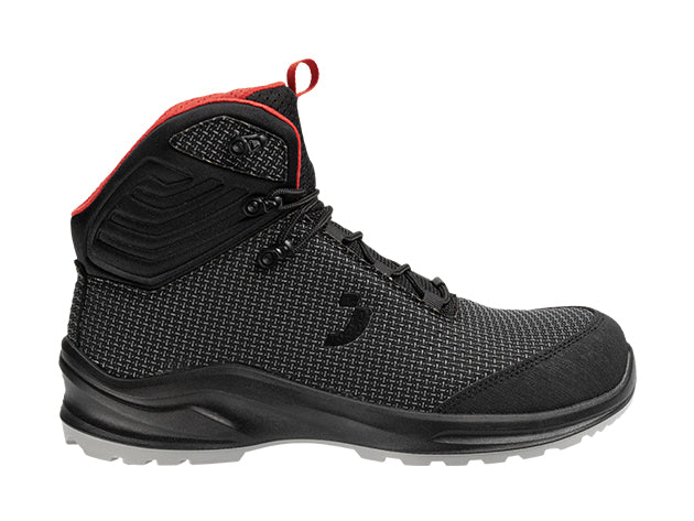 super atmungsaktiver, abriebfester und metallfreier Mid-Cut-Stiefel mit durchtrittsicherer Zwischensohle und 2-Schichten-PU-Laufsohle