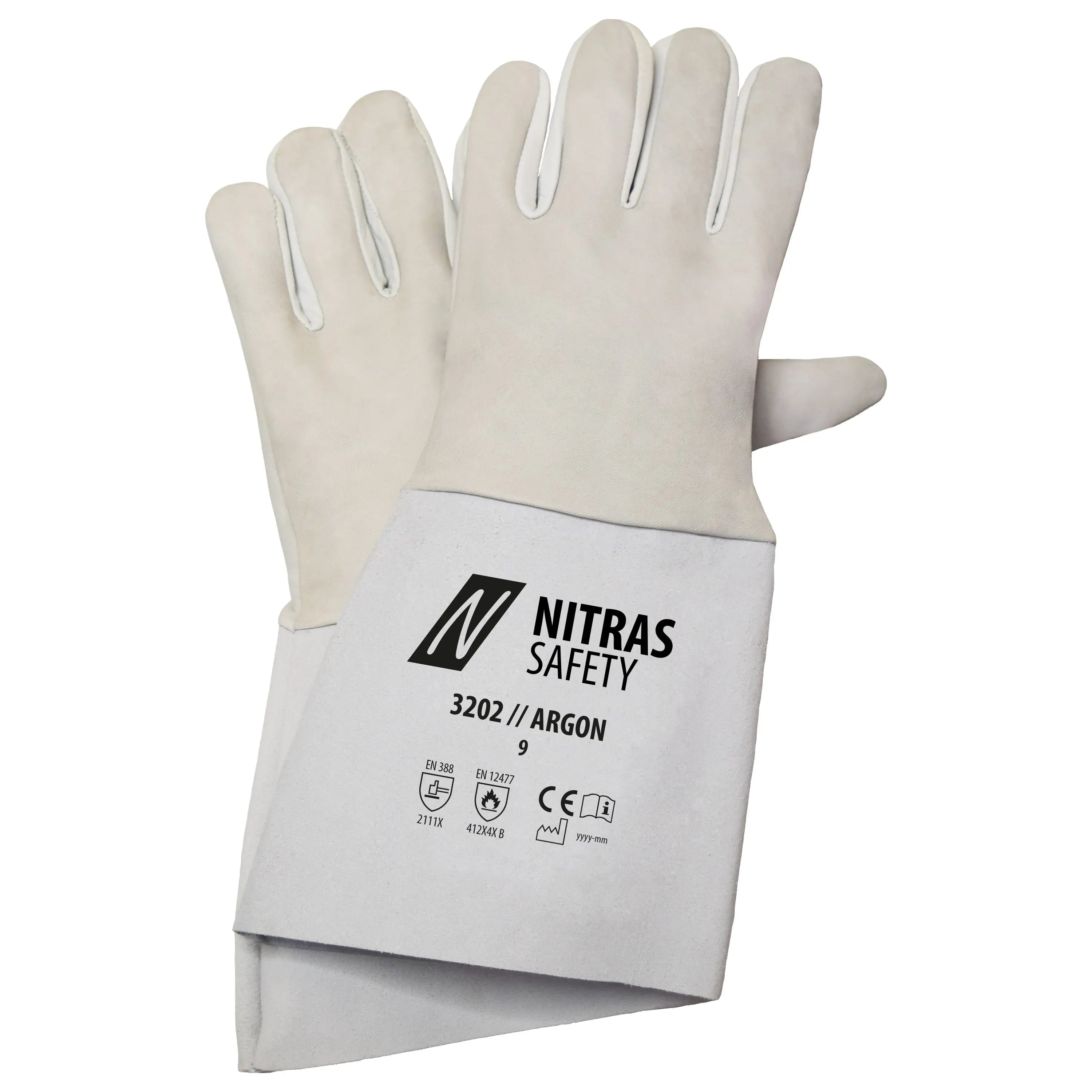 NITRAS ARGON, Schweißerhandschuhe, grau / grau, EN 388, EN 12477 NITRAS
