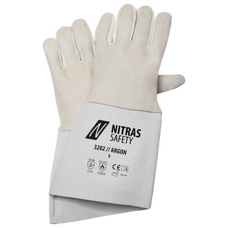 NITRAS ARGON, Schweißerhandschuhe, grau / grau, EN 388, EN 12477 NITRAS