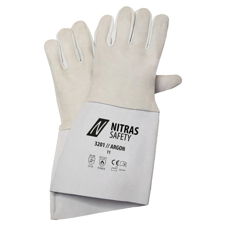 NITRAS ARGON, Schweißerhandschuhe, grau / grau, EN 388, EN 12477 NITRAS