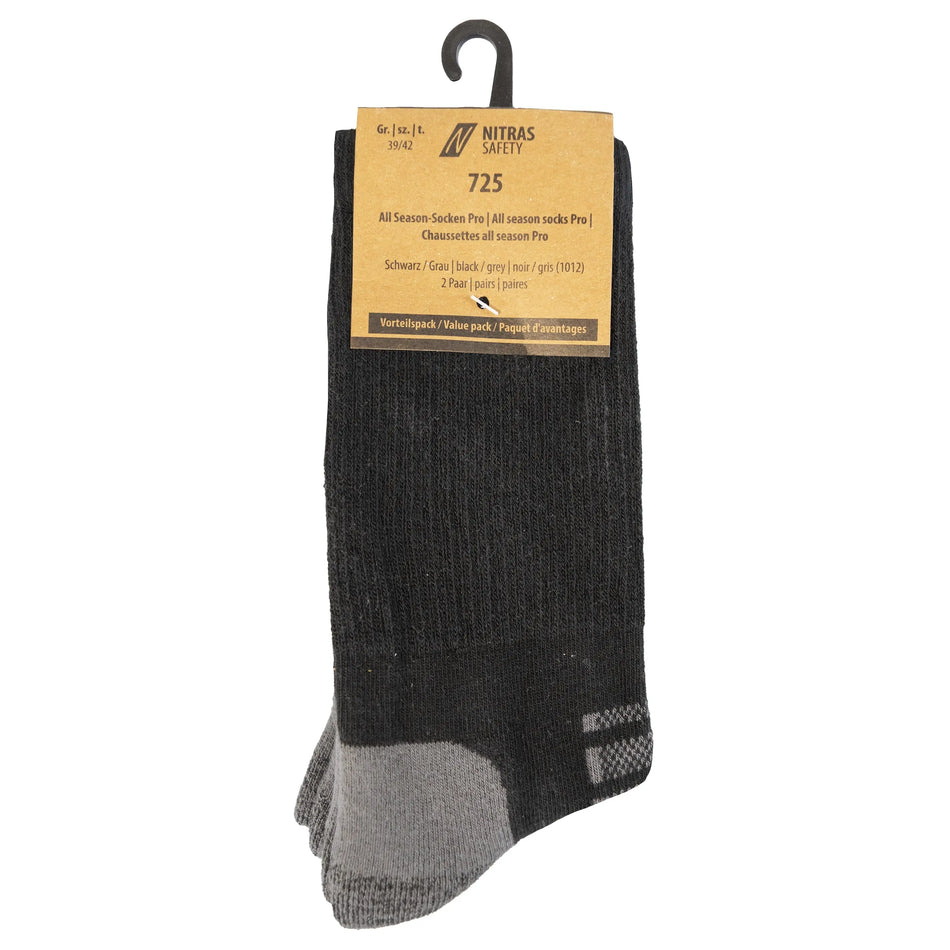 NITRAS All Season-Socken Pro, schwarz / grau, OEKO-TEX NITRAS